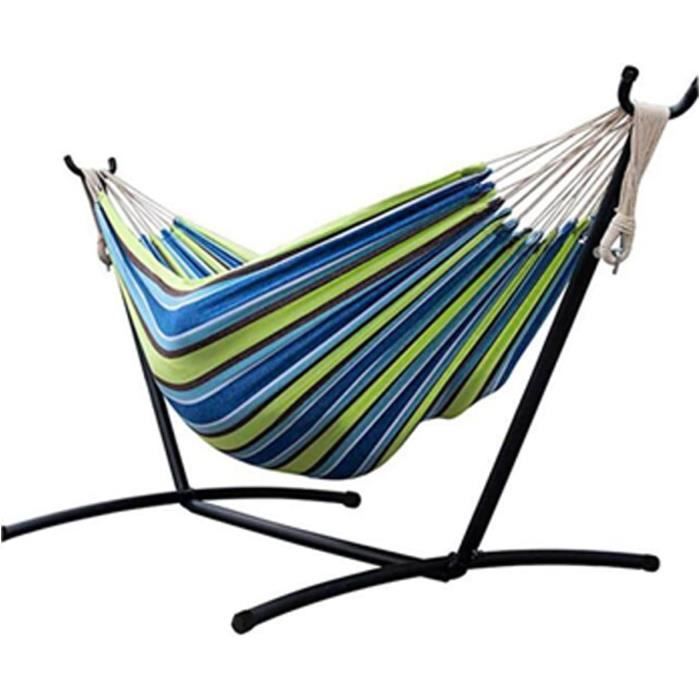 Hamac double avec sac pratique portable et support en acier