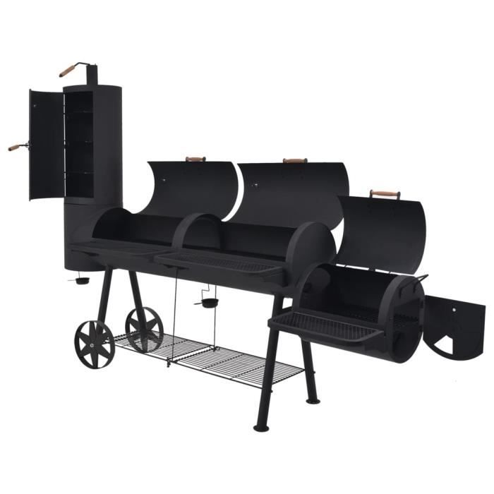 Brasero Extérieur GYMAX 3 En 1 – Foyer, Barbecue, Réchaud, Avec Cendrier Amovible, étagère à Bois - 1