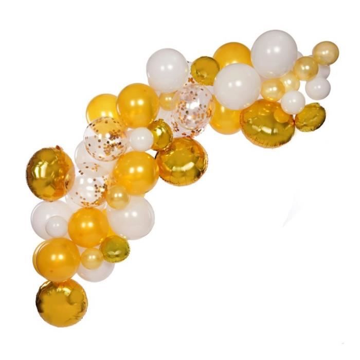 Kit Arche De Ballons Or Et Blanc 70 Ballons Dynastrib Cdiscount Maison