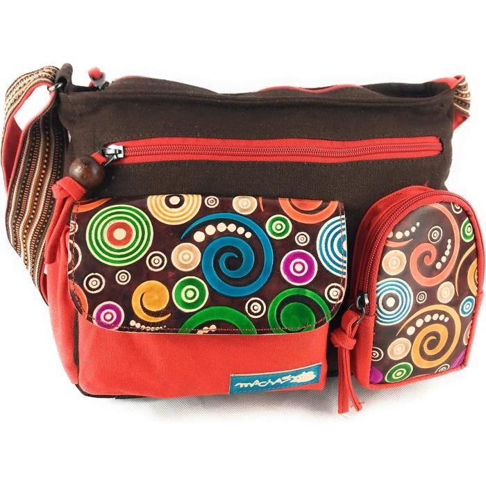 Organiseur Sac à Main CREATCABIN - Insert Portefeuille Rouge Microfibre - 22x8 Cm - Avec Anneaux D Pour Chaîne - 9