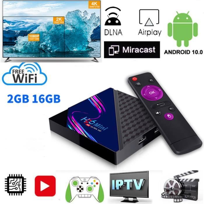 Boitier iptv TV BOX Android 10.0 X96Q TV Box H616 Quad core 1Go de RAM 8 Go  de Rom 4K WiFi 2.4Ghz Smart TV Box Lecteur Multimédia - Cdiscount TV Son  Photo