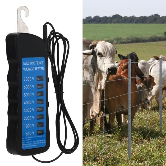 Testeur De Tension Clôture Électrique 12 KV – 8 Voyants Néon, Étanche Et Sans Pile, Pour Fermes Et Enclos