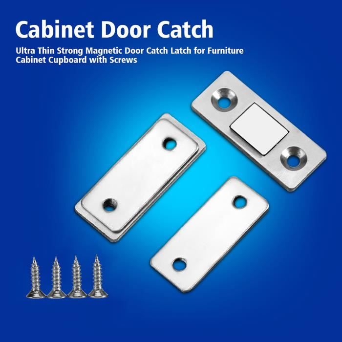 Lot De 4 Loquets De Porte Magnétiques Robustes Pour Armoire, Tiroir