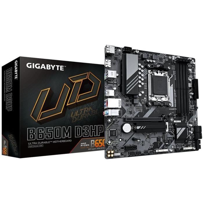 Carte mère – GIGABYTE – B650M D3HP – Socket AM5 – DDR5 jusquà 7600 MHz – 2.5 GbE LAN