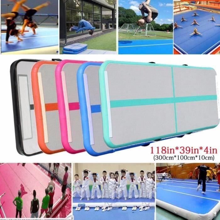 Tapis Gonflable ROMELANDS 3m Avec Pompe - Pour Gymnastique, Parkour Et Jeux Extérieur