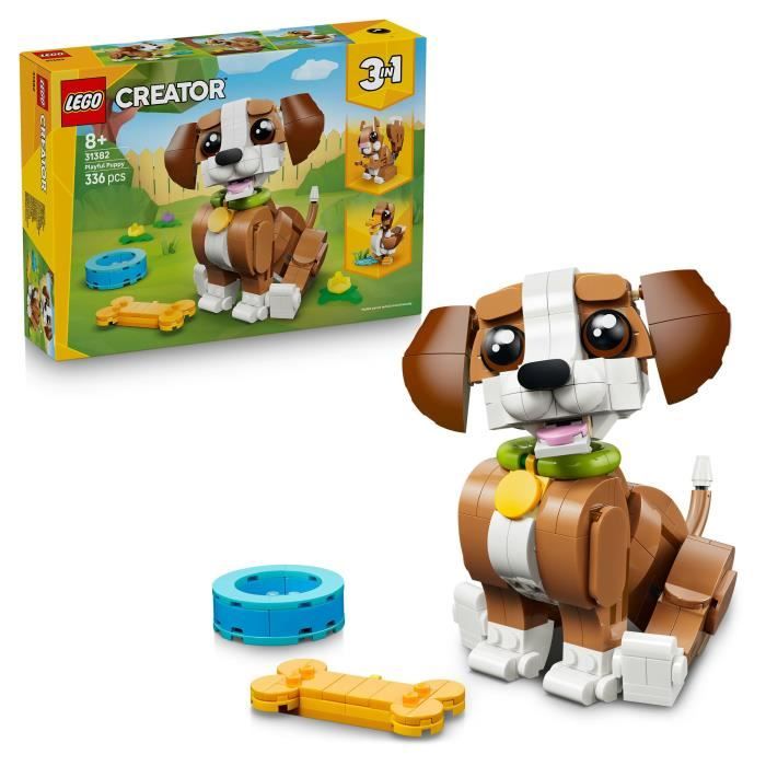 LEGO Creator 3-en-1 31382 Les Adorables Animaux : le Chiot Joueur - Jeu dès 8 ans - Cadeau