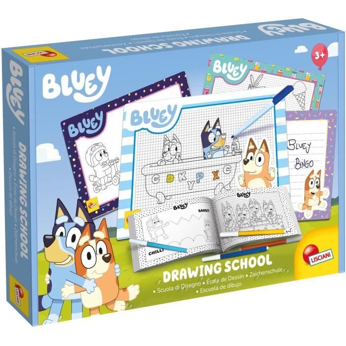 Lisciani BLUEY Drawing School - Kit Dessin Table Lumineuse A4 Pour Enfants Dès 3 Ans