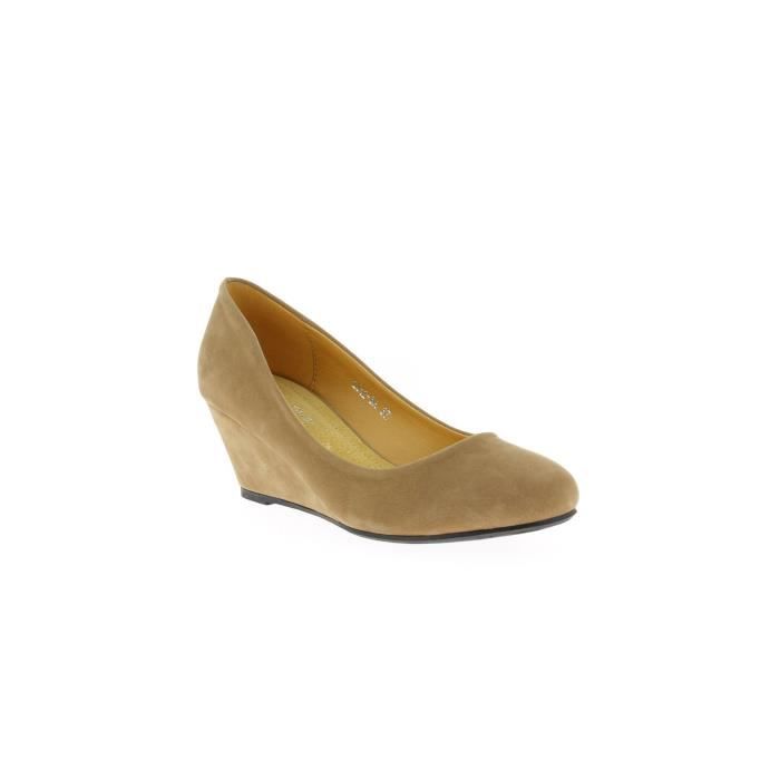 compensé beige femme