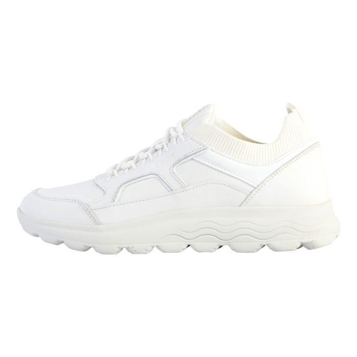Geox Basket Geox Cuir Spherica C - Nap+Knitt - Blanc