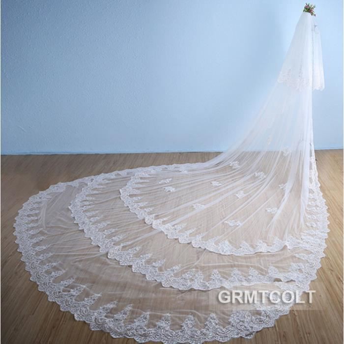 Voile De Mariée épaule Venus Jewelry - Longueur 63,5 Cm, Largeur 183 Cm - Blanc, Ourlet Crayon, Peigne Inclus