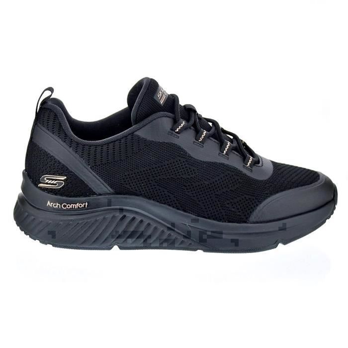 Skechers Baskets Femme Skechers Bobs Sport - Noir - Lacets - Textile