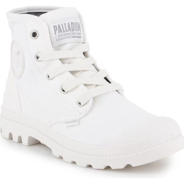 Baskets Palladium US Pampa HI Blanc - PALLADIUM - Femme - Textile - Lacets - Plat