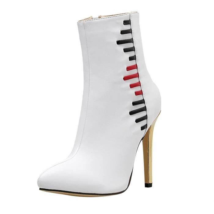 bottines blanches femme