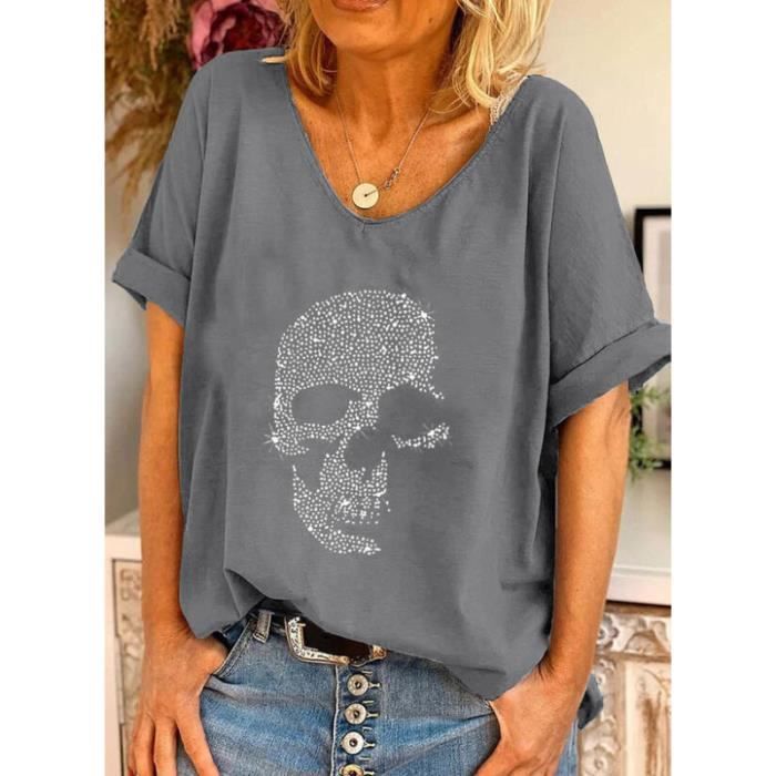 Tee shirt tete de hotsell mort femme