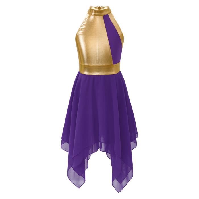 Robe De Bal à Paillettes Miutii - Jupe Asymétrique - Danse Latine Enfant