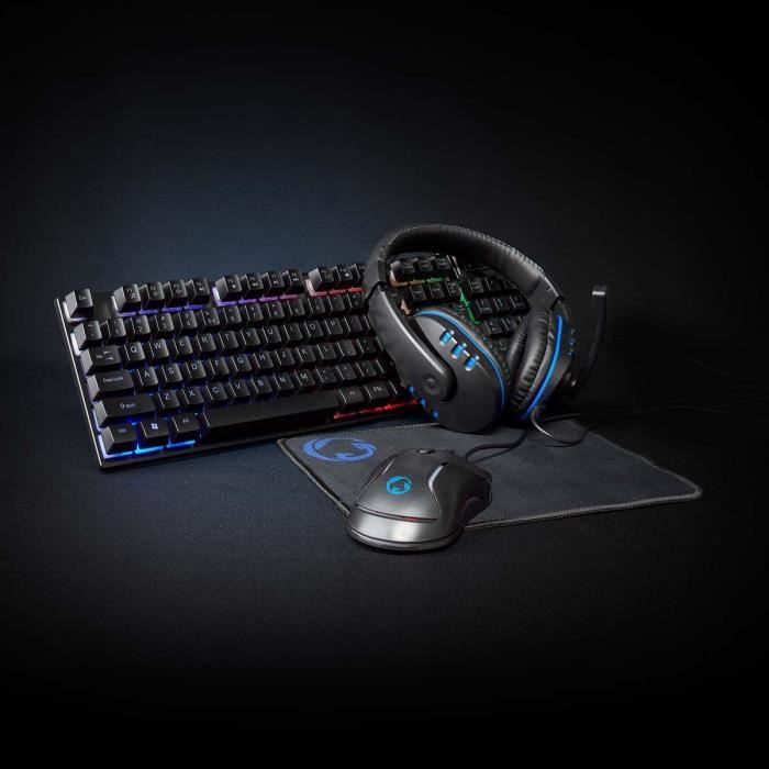 Pack Gaming 5 en 1 QWERTY avec Clavier et Casque Rétroéclairé LED Neuf - vue 4