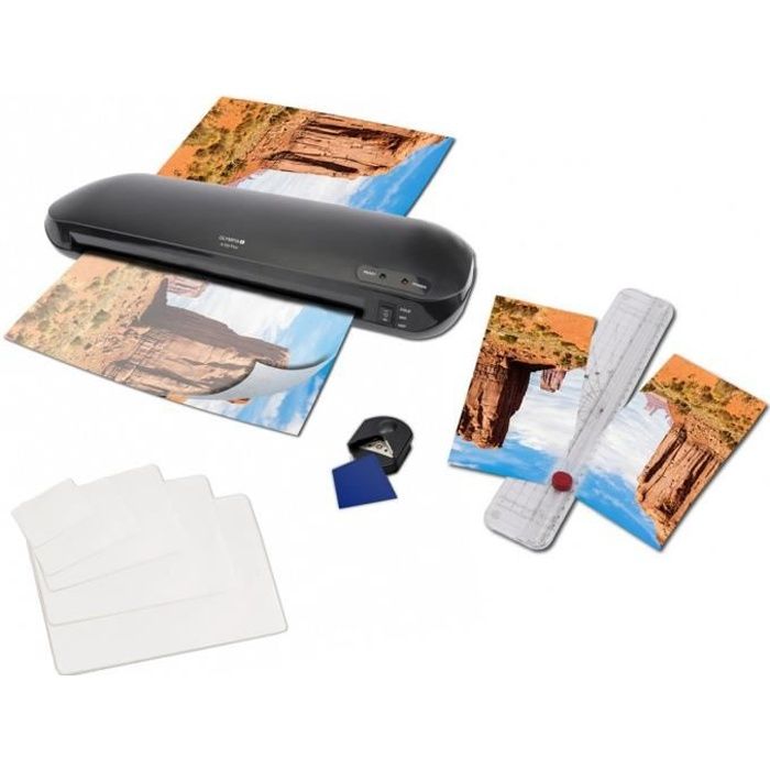 Plastifieuse A3 A4 A5 A6 A7 Pro Ultra Rapide à Chaud et à Froid jusqu’à 2x150 microns Température Réglable pour Usage Professionnel Intensif Pack avec 100 Pochettes A4 