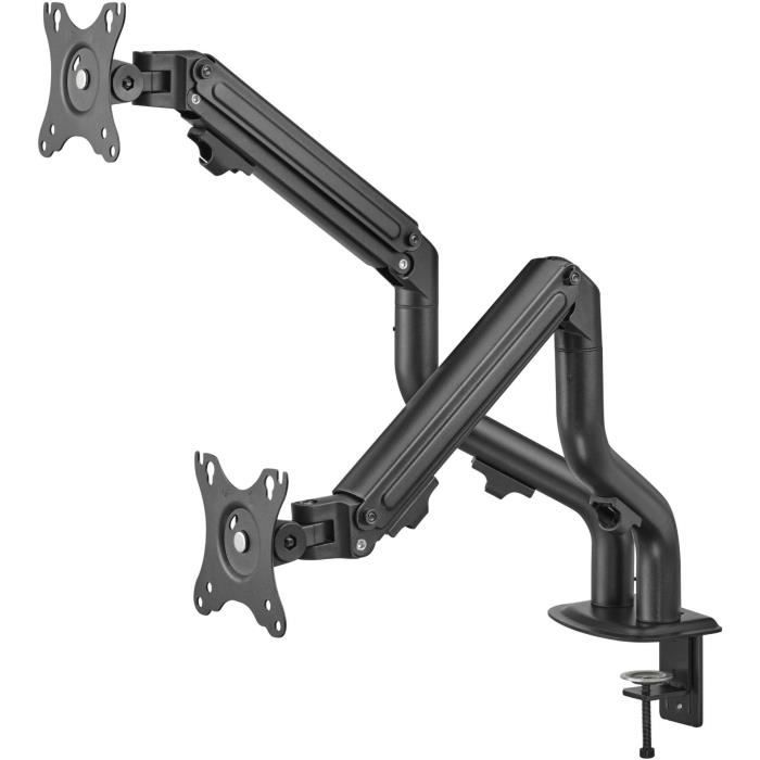 Bras articulés double – OPLITE – MT10 – Noir – Ergonomique – Réglable – Compatible VESA