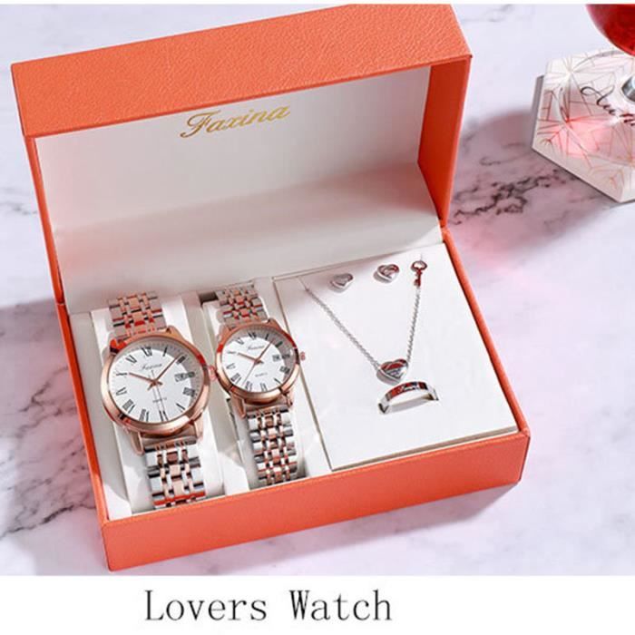 Coffret Cadeau Montre D'Amour Femme Homme - PARURE DE BIJOUX - Cadeau Noel  Anniversaire Saint Valentin Souvenir ARGENT , Chic - Achat/vente montre de  gousset Mixte Adulte Jaune Neuf - Cdiscount