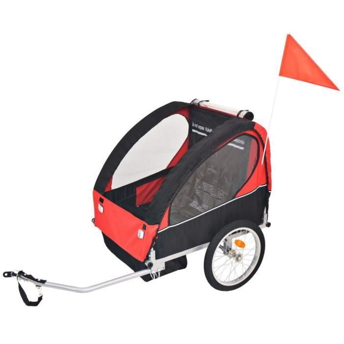 HOMCOM Remorque vélo pour enfant 2 en 1 convertible jogger