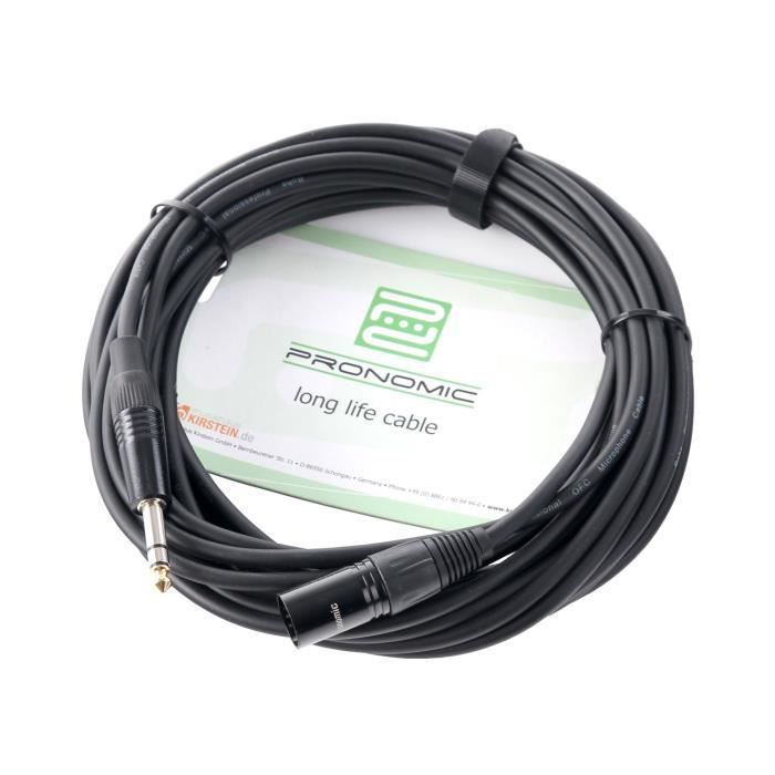 Pronomic Stage XFJ-2.5 Câble Micro XLR Jack 2.5m Noir Accessoires Instruments de