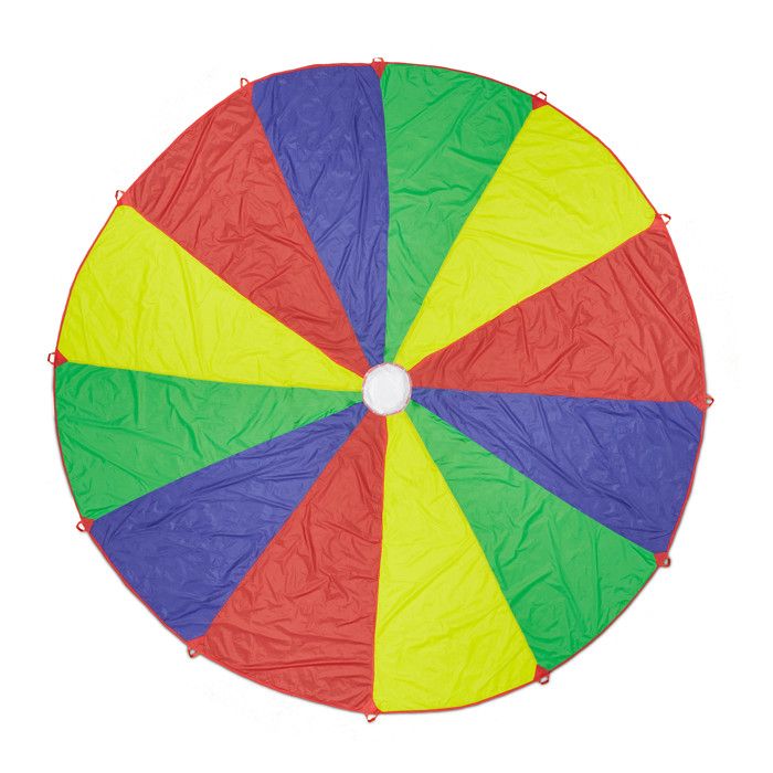 Parachute Géant DKINY 2,5 M – Arc-en-ciel, 12 Poignées Et 12 Balles – Jeu Collectif Intérieur/extérieur – École, Jardin, Fête – 6-12 Enfants