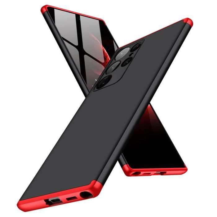 Coque Samsung Galaxy S22 Ultra Avec Verre Trempe Protection Integrale Antichoc Bumper Etui Pour Galaxy S22 Ultra 5g Noir Rouge Cdiscount Telephonie