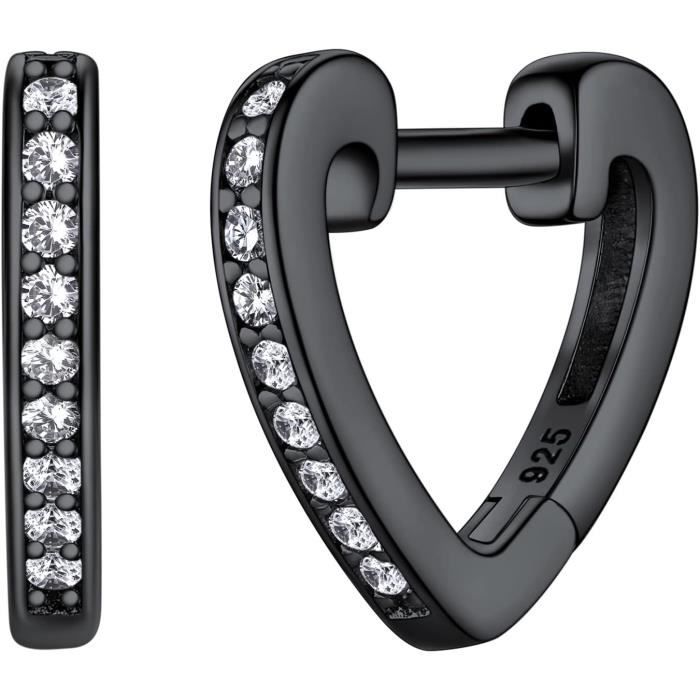 Boucles D'oreilles Argent Massif – Cercles, Chainette Et Strass, Argenté