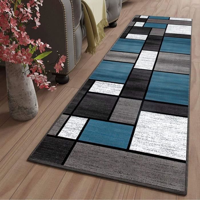 Tapis De Couloir Antidérapant 80x120cm - Motifs Géométriques Moderne - Lavable En Machine - Pour Cuisine, Salon, Chambre