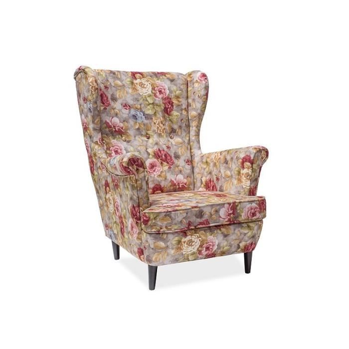 Fauteuil - SIGNAL - CORAL WM 25 - Multicolore - Tissu - Bois wengé Fauteuil - SIGNAL - CORAL WM 25 - Multicolore - Tissu - Bois wengé