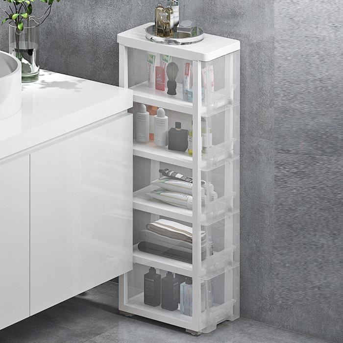 SINBIDE® Tour de rangement plastique, Casier de rangement avec 5