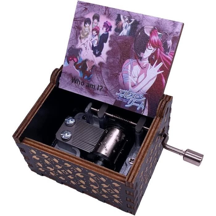 Youtang Boîte à Musique Elfen Lied En Bois Gravé Avec Manivelle - Mélodie Lilium - Cadeau Noël Anniversaire