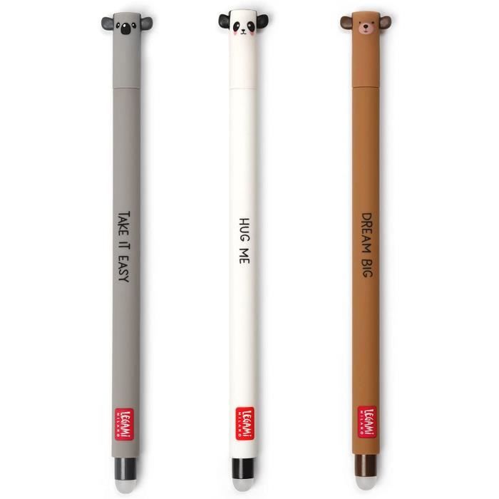 LEGAMI - Lot de 3 stylos gel effaçables, encre thermosensible, diamètre  pointe 0,7 mm, hauteur : 15 cm, encre rouge, noire, e EP43 - Cdiscount  Beaux-Arts et Loisirs créatifs