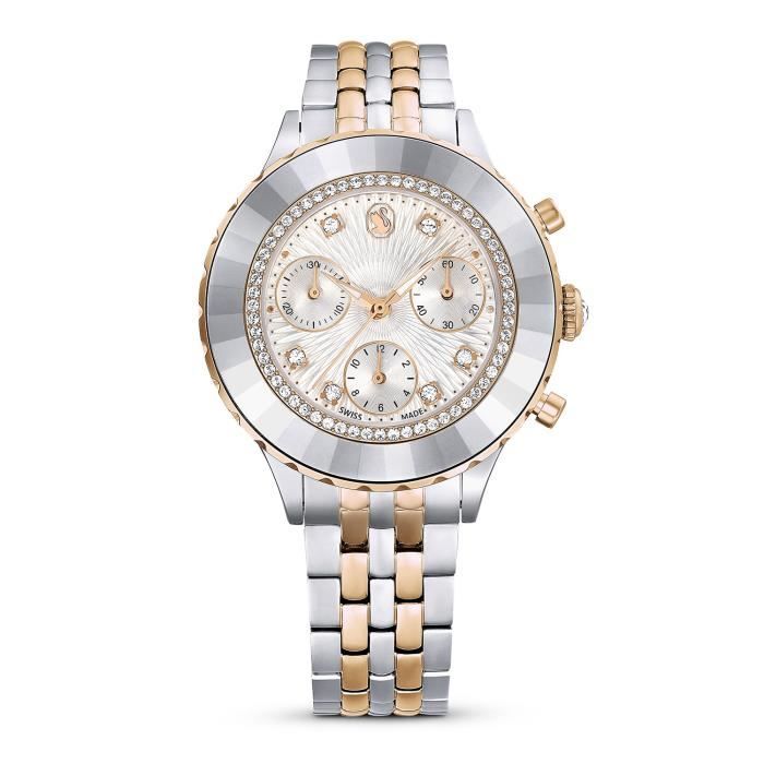 Montre femme - SWAROVSKI - Octea Chrono - Acier inoxydable - Or rosé - Étanchéité 5 Atm Montre femme - SWAROVSKI - Octea Chrono - Acier inoxydable - Or rosé - Étanchéité 5 Atm