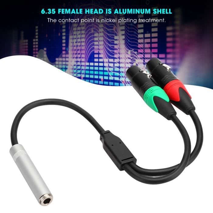 Câble Audio Mini XLR Femelle Vers XLR Femelle 1m - Pour Micro, Appareil Photo, Table De Mixage, Connexion Symétrique