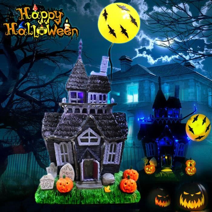 Tempsa Halloween Citrouille Brillant Chateau Effrayant Maison Hantee Clignotant Lampe Decoration Halloween Achat Vente Decoration De Table Cdiscount