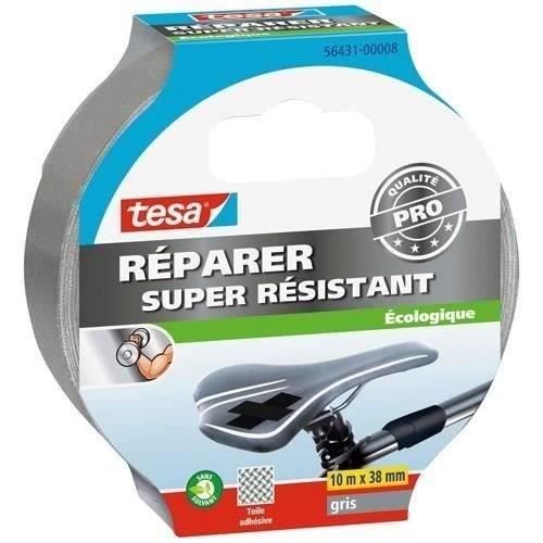TESA Premium écologo réparation super résistant gris 10mx38mm
