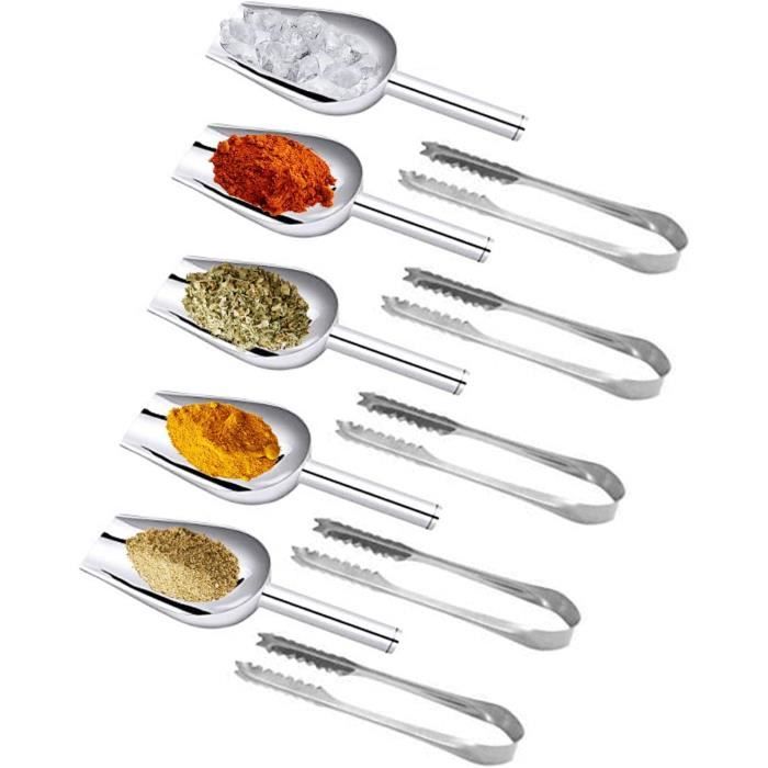 Lot De 4 Pinces à Glaçons En Inox 304 - Style Martelé Vintage, Pour Bonbons, Olives...