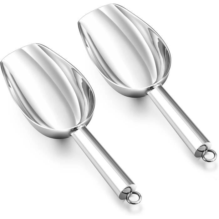 Pelle à Glace Et Pince à Sucre 60ml Pince à Glaçons Et Pelle à Bonbons Inox - 25 Cm Et 23 Cm, Pour Bar, Fêtes, Cuisine