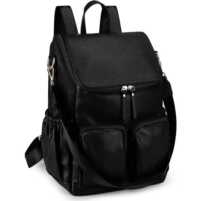 UTO Femme Sac à Dos ANTIVOL Sac Porté épaule PU Cuir Lavé