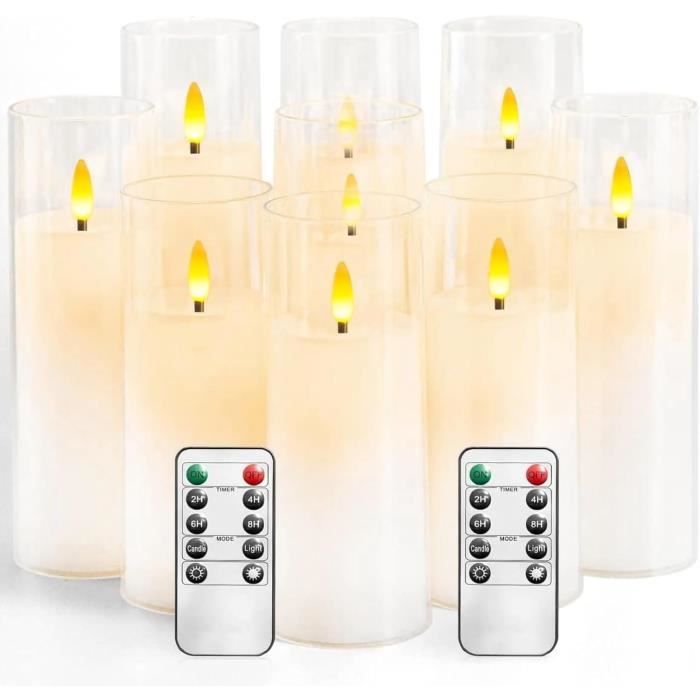ZIYOUDOLI 6 pièces Bougies LED Rechargeables avec Télécommande à