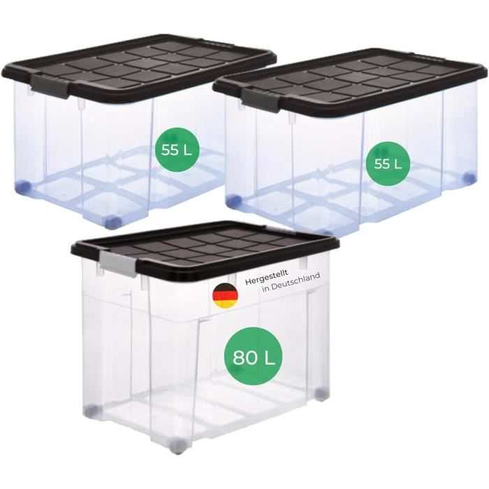 bremermann Lot de 3 boîtes de rangement empilables en bambou