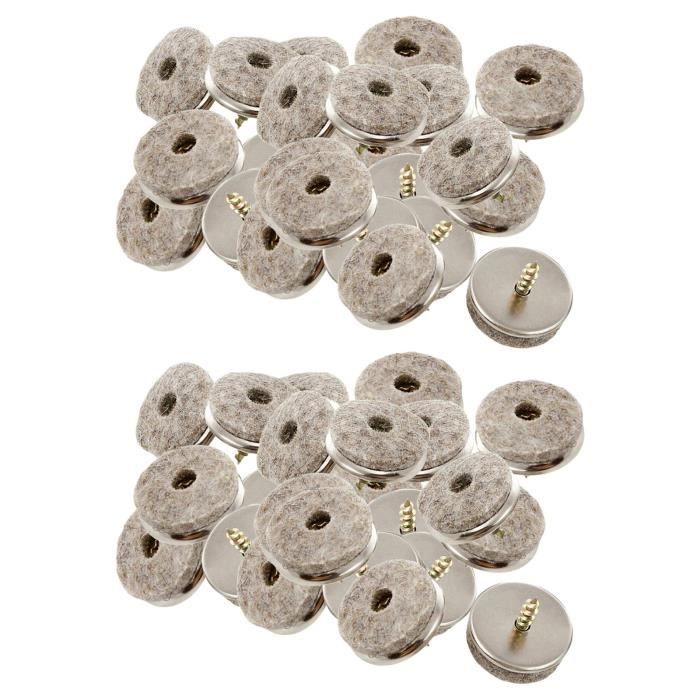 Coussin En Feutre - 20 Pièces Meubles à Clouer Table Chaise Jambe Protecteurs De Sol Feutre Pad Glissière 24 Mm Dia 2 Couleurs(marron