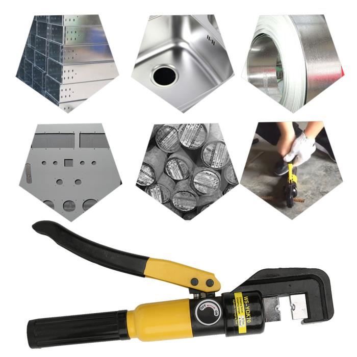 Pince à Sertir Hydraulique 16T Avec 8 Matrices - Pour Câbles Batteries Et Gros Câbles De 4 à 70mm²