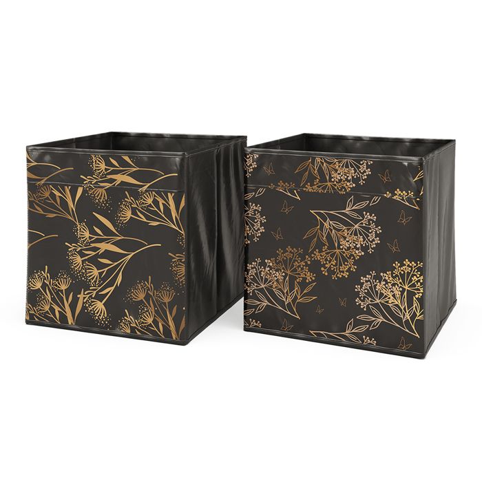 Boîte pliante 30x30cm Set de 2 options1 Noir/Or Vicco 37052