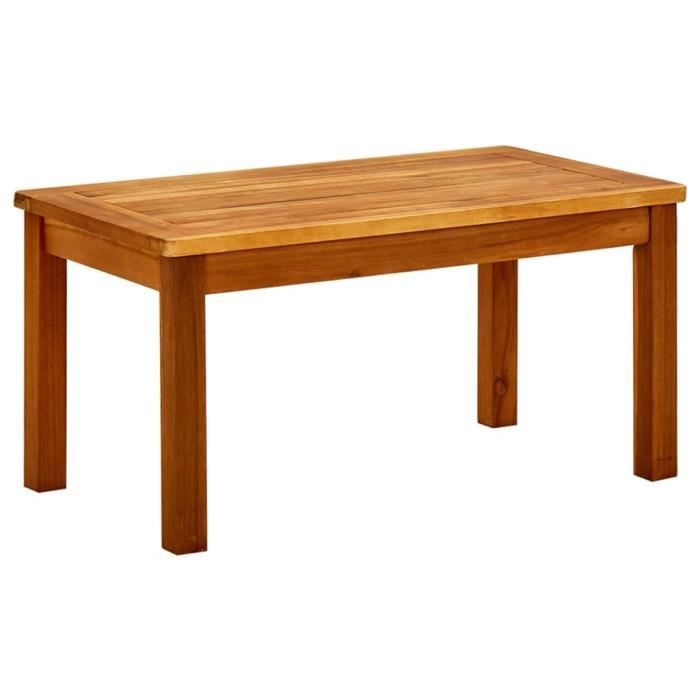 Top Table dextérieur JILI - Table basse de jardin 70x40x36 cm Bois solide dacacia57 Kg