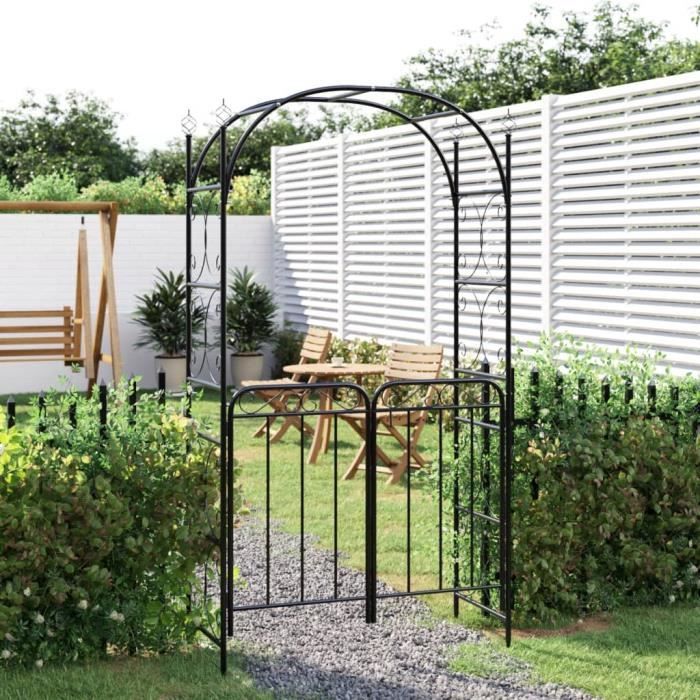 vidaXL Arche de jardin avec portail 108x45x235 cm acier 319352