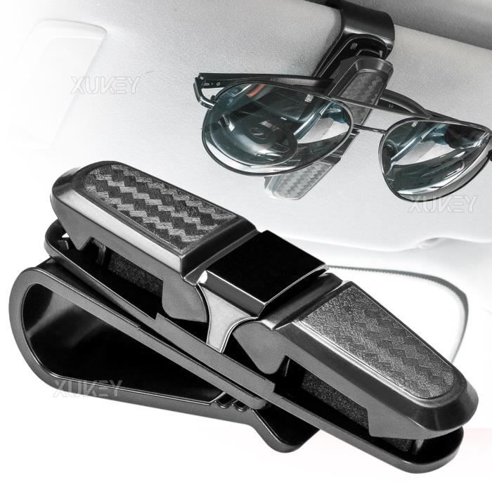 1 pièces Clip de porte-lunettes pour pare-soleil - Porte-objets de voiture  véhicule cintre 180° rotationnel universel multi-fonction