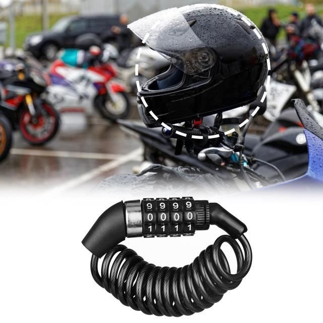 PVOTAWP Verrou Antivol Universel Pour Casque De Moto, Avec 2 Clés, Support De Guidon En Métal