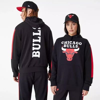 New Era Sweat à Capuche NBA Chicago Bulls Color Block Oversize Noir